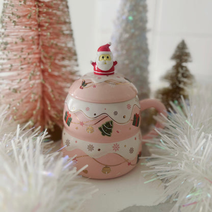 Santa Spoon Mug - Pink