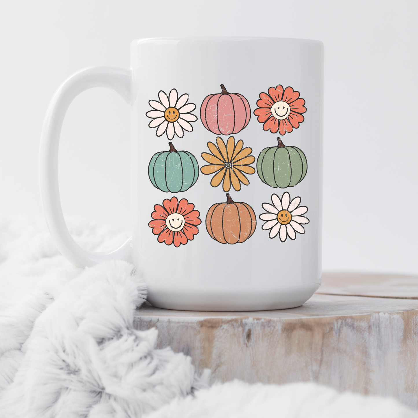 Pumpkins and Flowers Mug