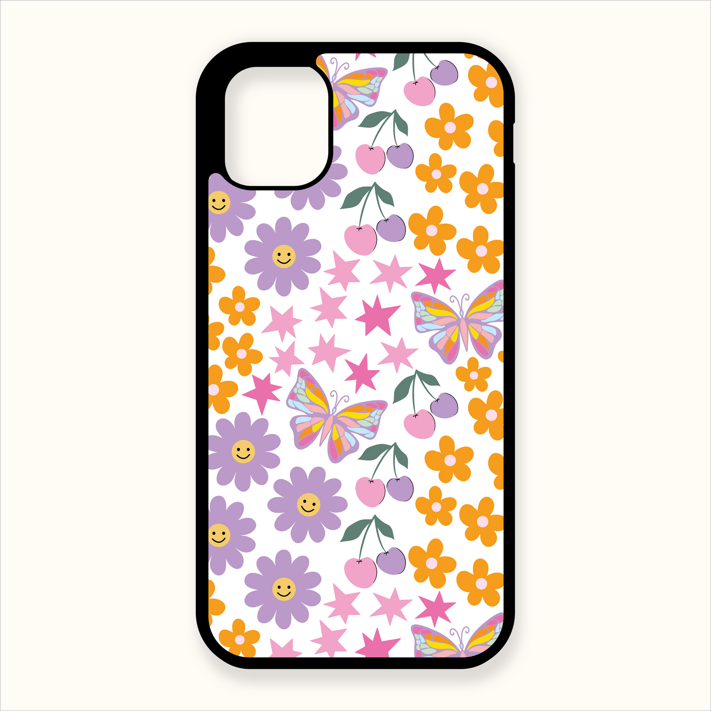 Retro Flowers & Butterfly Case