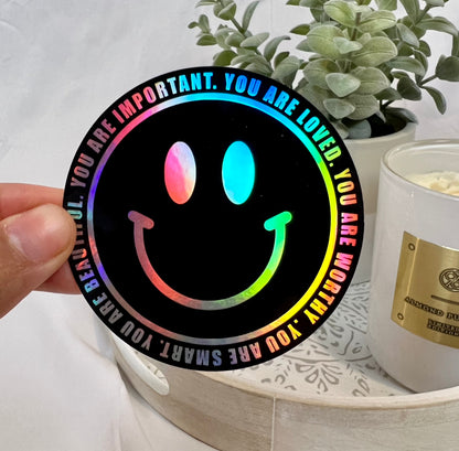 Reminders Holographic Smile Sticker