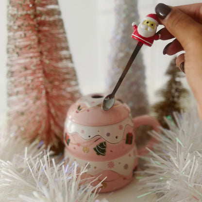 Santa Spoon Mug - Pink