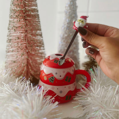 Santa Spoon Mug - Red