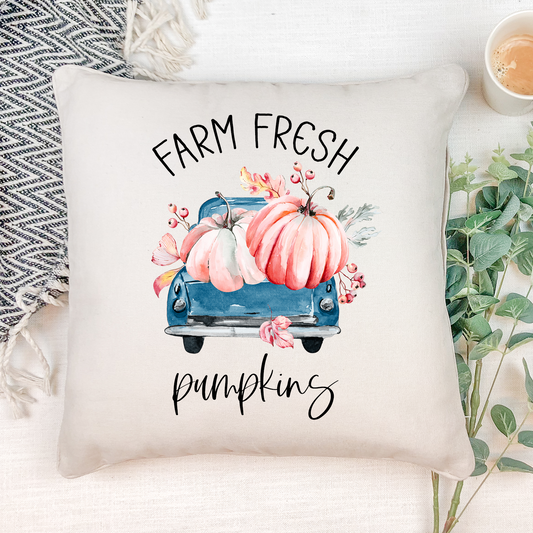 Farm Fresh Pumpkin Truck Pillow