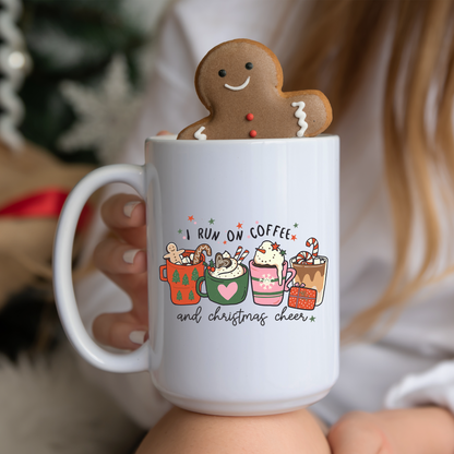 Run on Coffee and Christmas Cheer Mug