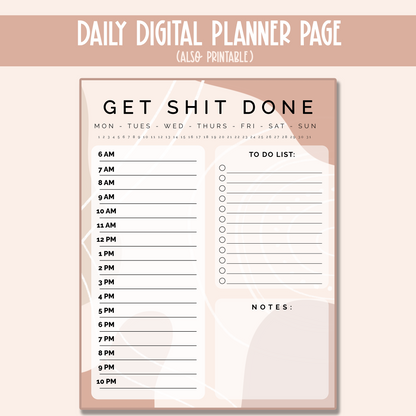 Get Shit Done Daily Planner - Digital Download