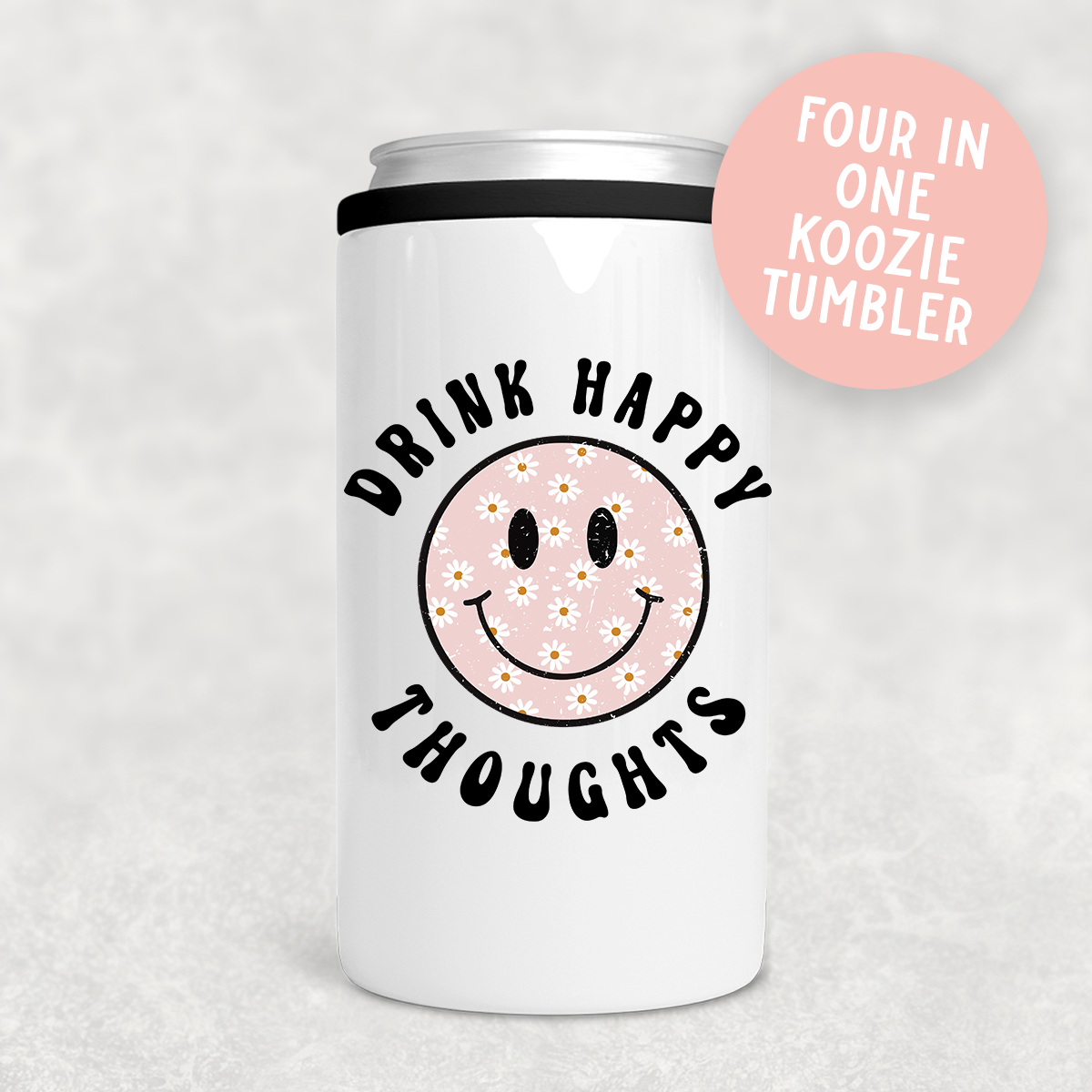Drink Happy Thoughts Pink 4 in 1 Tumbler