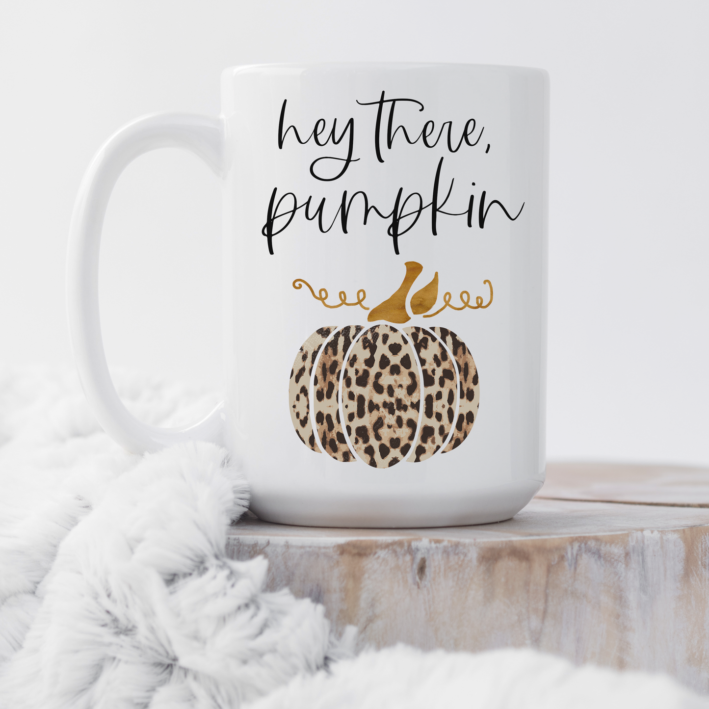 Hey Pumpkin Leopard Mug