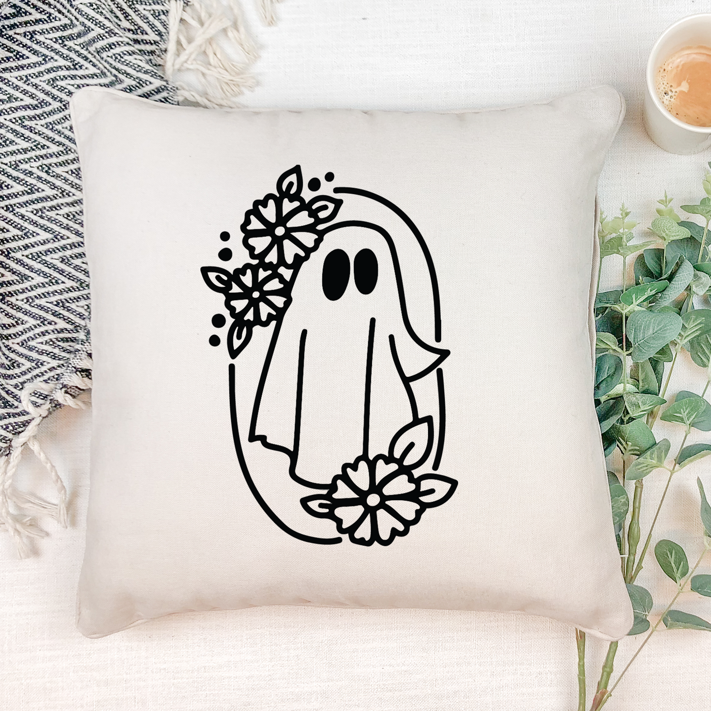 Floral Ghost Pillow