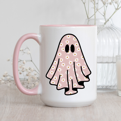 Pink Floral Ghost Mug
