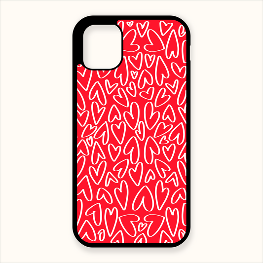 Red Doodle Hearts Case